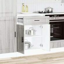 vidaXL Armadio da cucina Porto sonoma grigio bois d'ingénierie - Grigio - Visualizzare 3