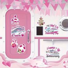 7 件套结婚周年纪念邮轮门磁贴 - 7 套婚礼船舱锚形装饰磁性贴纸，适用于嘉年华派对冰箱、汽车装饰和车库储物柜