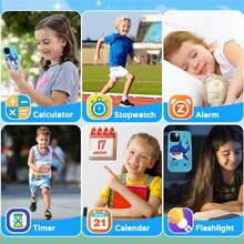 Kids Smart Phone Toy, Equipped With 2.8-Inch HD Touch Screen, Shark-Shaped Design, Suitable For 3-12 Year Old Boys And Girls, Ideal Christmas And Birthday Gift, Built-In Educational Games, Dual Cameras And Music Player - Multicolor - View 6