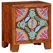 vidaXL Mesa de cabeceira 2 pcs 40x30x45 cm madeira maciça de acácia - Castanho - Ver 11