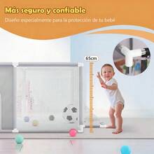 Corralito Para Bebé Corral Infantil 185x122x65cm 230cm Gimnasio De Juegos Color Gris Diseño De La Tela Oxford - Gris - Ver 4