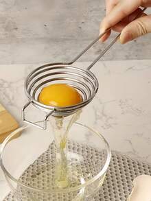 Stainless Steel Egg Yolk White Separator Kitchen Gadget Tool Easy Use Efficient Cooking Baking Essential Professional Grade Innovative Desig