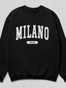 Milano Sweatshirt Italia Collegiate Crewneck Sweater Unisex - Svart - Visa 1