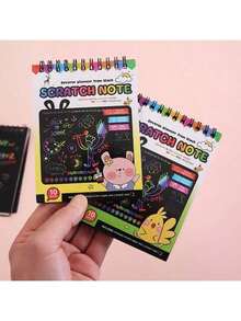 1pc Scratch Art Pad, DIY Colorful Doodle Book, Creative Scratch Painting Fun Art Paper, Suitable For Kids - Multi Color Random - View 5