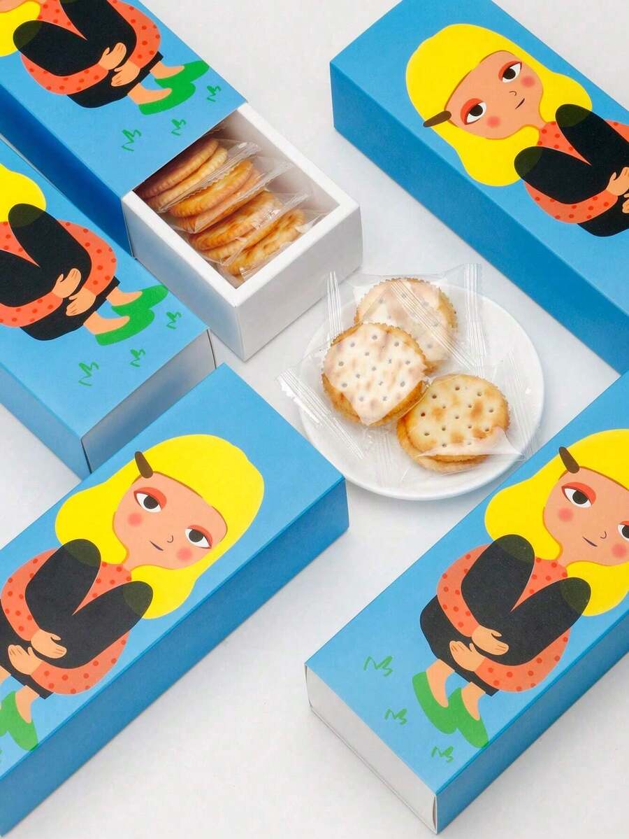 10pcs Mini Pastry Boxes, Baking Food Packaging Boxes, Suitable For Cookies, Candies, Macarons, Mooncakes, Wedding, Holiday, Party Snack Packaging Paper Boxes - Paper - View 1