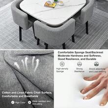 Mesa Comedor con Sillas 4 Mesa Cuadrada Conjunto Mesa y Sillas Comedor Mesa de Cocina Comedor 4 Sillas y Mesa Blue80cm/32in - Azul - Ver 4