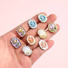 2Pcs 21x16mm Sunflower Dripping Oil Pendant For Necklace Bracelet Earring Keychain Telephone Chain And Packaging Decoration Accessories - Multicolor - View 2