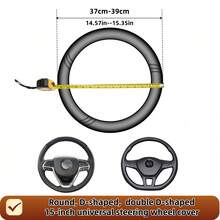 Oriental-Style Steering Wheel Cover Without Inner Rim, Size 14.5-15.3 Inches (Easier Installation With Two People), Made Of Linen, Hand-Stitched, Breathable, Non-Slip, And Secure. Suitable For Sedans, SUVs, Trucks, And Other Automotive Interior Accessories. - PX-5 - View 5