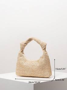 女士波西米亚风夏季沙滩包，旅行必备，邮轮必备，女士度假装扮，优雅女士钱包，女士礼物，情人节礼物（图案随机） - 卡其色 - 查看 7