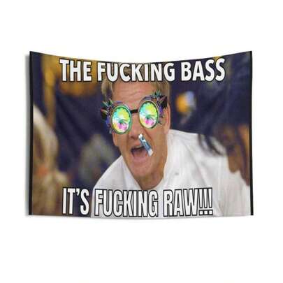 Rave Festival Gordon Ramsey Bass Printed Wall Tapestry/Flag Colorful Decorativebedroom Decor Mens Room Decor