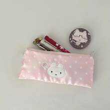Fun Pink White Star Large Capacity Pencil Case - Durable Fabric - Holds A Wide Range Of Pens - 粉色 - 查看 2