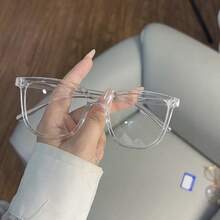 Fashion Transparent Glasses - Oval Square Frame, Blue Light And Radiation Protection, Suitable For Large Faces, Lightweight Plastic Frame, Unisex Digital Screen And Daily Wear, Modern Style Goggles, Exclusive For Office Workers - Clear - View 2