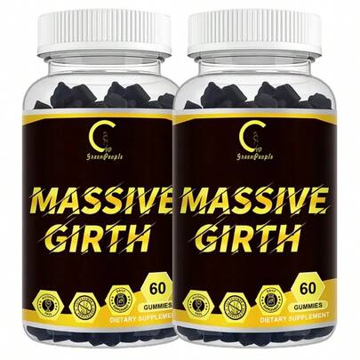 ROCK HARD Gummies, MASSIVE GIRTH Gummies: Men Gifts - Unlock Your Potential With Our Powerful Gummies Featuring Tribulus Terestris, Powdered Antler, Supporting Level, Men'S Health Supplement, Bold Packaging, Highquality Ingredients
