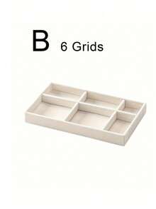 1/5个米色首饰托盘，空首饰托盘，戒指项链收纳托盘，长方形首饰整理盒，首饰展示托盘，抽屉分隔收纳托盘，小物件收纳整理盒，可堆叠首饰收纳托盘，多功能首饰展示盘，耳环戒指项链手镯收纳托盘，卧室梳妆台收纳托盘，首饰展示整理盒