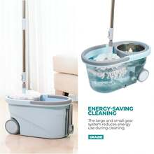 Spin Mop And Bucket With Wheels Wringer 360 Microfiber Mop With Stainless Steel Handle Self Wringing Cleaning System Bucket With Drain For Tile Hardwood Laminate Floors Includes 6 Mop Head Refills - 彩色 - 查看 7