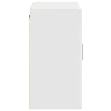 vidaXL Armoire murale de cuisine avec porte et verre Porto Blanc - Blanc - Voir 8