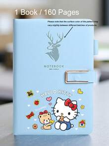 Sanrio 1本Hello Kitty卡通笔记本，软封面，带扣环和磁扣，防水设计，适合办公和学习，动漫主题记事本 - 彩色 - 查看 7