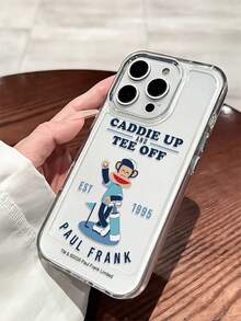 Official Licensed Paul Frank Transparent Space Case Phone Case, Full Coverage Shockproof Camera Protection, Golf Ball Monkey Letter Pattern, New Compatible With IPhone 13/14/15/16/17 Pro Max Phone Protective Cover - Multicolor - View 1