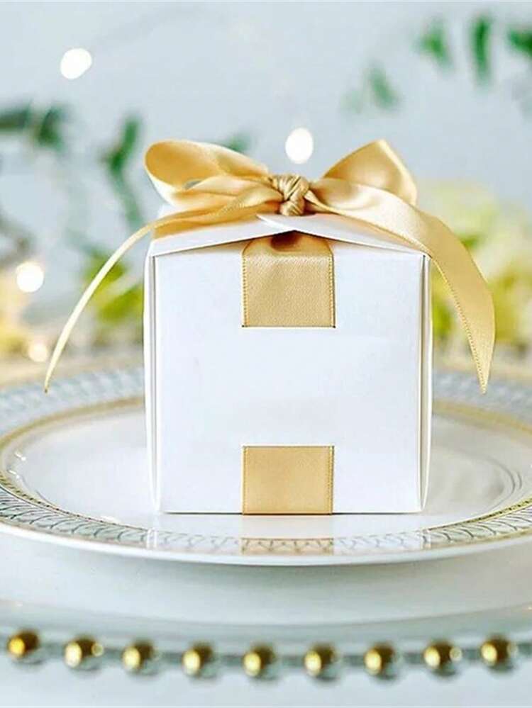 50 pezzi Scatole regalo quadrate bianche, per uso festivo - Multicolore - Visualizzare 4