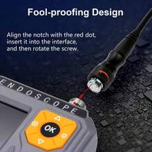 Triple Lens 5" IPS Borescope Inspection Camera, Ginocaco 1080P Digital Video Endoscope With Light, Waterproof Scope Camera With 16.5FT Semi-Rigid Cable, Drain Pipe Tool, Carrying Case, 32G Card - 16.4FT Dual Lens Light - View 5