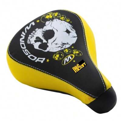 Asiento de Bicicleta TendenciaBmx Windsor Skull Amarillo Calidad Premium