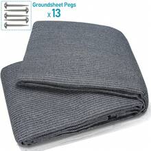 Jiubiaz Vorzeltteppich 250x500 cm HDPE UV-stabil Wasserdurchlässig Atmungsaktiv für Zelt & Caravan & Picknick - Dunkelgrau - Übersicht 5