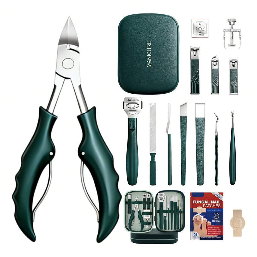 TendenciaJuego Cortaúñas Y Cortacutículas Para Manos Y Pies Verde OscuroCalidad premium - Verde oscuro - Ver 1