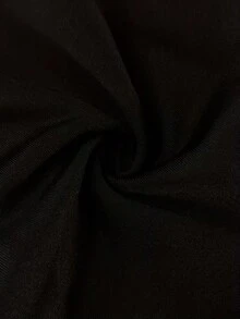 Women's Fashion Black Wide Leg Pants, Zipper Detail Design, Woven Fabric, Non-Stretch, Creating A Modern Look - Black - View 3