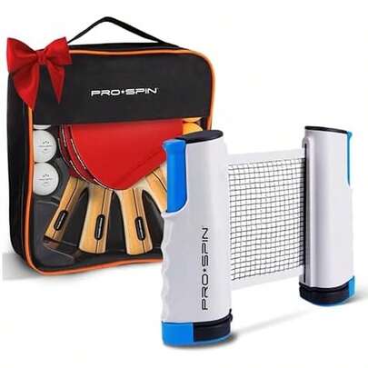 PRO-SPIN Ping Pong Paddles - High-Performance Set With Premium Table Tennis Rackets, 3-Star Ping Pong Balls, Compact Storage Case | Professional Quality Ping Pong Paddle Set | Indoor & Outdoor Games