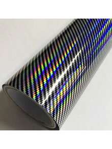 1pc Multi-Color Optional Carbon Fiber Film, New Style Carbon Fiber Car Sticker, Laser Rainbow Black Silver Carbon Fiber Modification, Laser Rainbow Colorful Personalized Carbon Fiber Interior Car Sticker, Suitable For Motorcycle And Car Series Car Sticker Color Change Film, Laser Rainbow Carbon Fiber Film, Multi-Functional Sticker Film That Can Also Be Applied To Home Interior Wallpaper - One Size Fits All - View 4