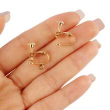 10个/包 不锈钢圆头螺丝夹耳环，DIY夹式耳环配件，无需耳洞，珠宝配件 - 10#耳夾 - 查看 4