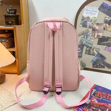 Rosa fluga Lucky New-ryggsäck - Högkvalitativ laptopväska med stor kapacitet och kartongdesign, polyester för högskolestudenter, resor och daglig pendling, reseryggsäck | Modern ryggsäck | Dragkedja med stor kapacitet och flerskiktspennfodral, skolmaterial