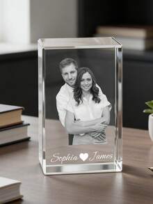 个性化3D水晶照片，捕捉难忘瞬间，可定制水晶照片，激光雕刻玻璃立方体，情侣、女友、男友、毕业季的理想礼物，独一无二