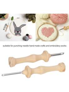Aguja Magica para Bordar, 2 Piezas Pluma de Punzón de Bordado Pluma de Punzón de Bordado Herramienta de Costura Creativa for Adultos y Niños,37643102 - Multicolor - Ver 6