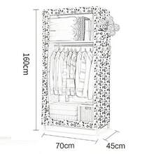 OOCCO Armario portátil guardarropa de Tela guardarropa artístico Almacenamiento Muebles de Dormitorio Armario Armario de Tela no Tejida Armario Plegable para Dormitorio Infantilcc - como en la foto - Ver 2