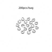 200pcs Stainless Steel Open Jump Rings, Necklace & Bracelet Connector Rings, Handmade Craft Rings, Beaded Bracelet Linking Rings, DIY Jewelry Making Findings - Single-loop Opening - View 15