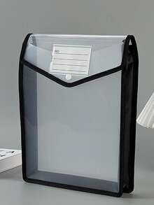 1 Minimalist Solid Color Vertical Three-Dimensional File Bag Transparent And Visible A4 Office Folder Student Stationery Storage Bag Suitable For School And Office Use