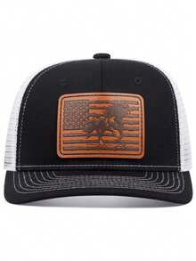 1pc Men's Fashion Richardson Label Wild Horse Pattern Flat Edge Hat, Embroidered Flat Edge Hip Hop Hat, Fashionable Outdoor Adjustable Neutral Couple Baseball Cap (Polyester) With Embroidered Decoration, Hip Hop Endless Hat With Letter, Animal & Geometric Pattern, Casual Street Party Style, Polyester Printed Patchwork Baseball Cap, Suitable For All Seasons - Car Stickers - View 2
