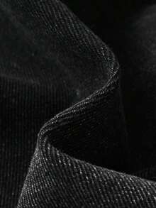 青少年男孩黑色时尚破洞牛仔短裤 - 黑色 - 查看 4