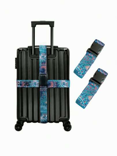 1/2pcs Luggage Straps, Travel Luggage Belts, Thick Crossed Packing Straps, Suitable For Travel Organizer Bags, Cosmetic Bags, Makeup Cases, Holiday Storage Boxes, Large Capacity Makeup Storage Boxes, Suitable For Lipstick, Brushes, Skincare, Phones, Coins, Small Items, Suitable For Home, Gifts, Holidays And Festivals Like Halloween, Christmas, Multipurpose