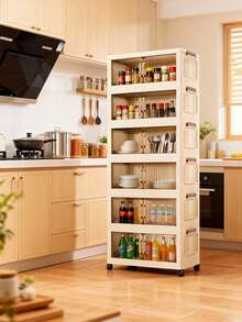 19.69 Inch Wide Folding Storage Cabinet, Year-End Stocking Up Storage Box, Winter Clothing Wardrobe Storage Box, Christmas Items Storage Box, Portable Home Storage Wardrobe, Double Door Folding Box, 1-6 Layers Available, Thickened Double Door With Wheels Storage Cabinet, Home Unassembled Storage Rack, Clothing & Toy Storage Rack, Plastic Folding Storage Cabinet - Transparent Door - View 6