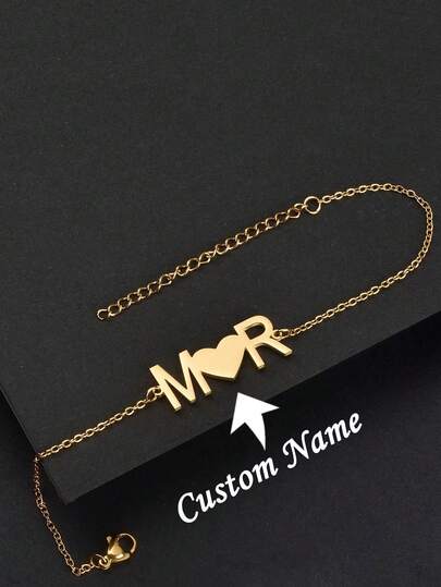 Custom Name Bracelet Personalized Couples Bracelet Gift For Mom Christmas Gift For Her 18K Gold Plated Jewelry Name Bracelet Valentine's Day Gift