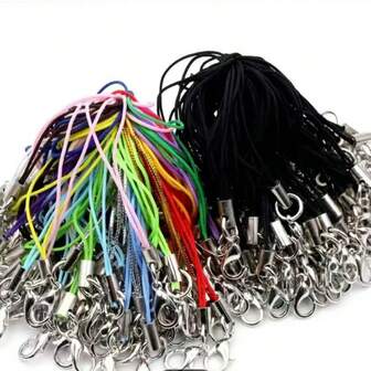 50pcs/100pcs/200pcs Lobster Clasp Phone Lanyard, For DIY Handmade Phone Charms, Keychains, Bag Pendants, Various Hanging Decorations, Craft Making