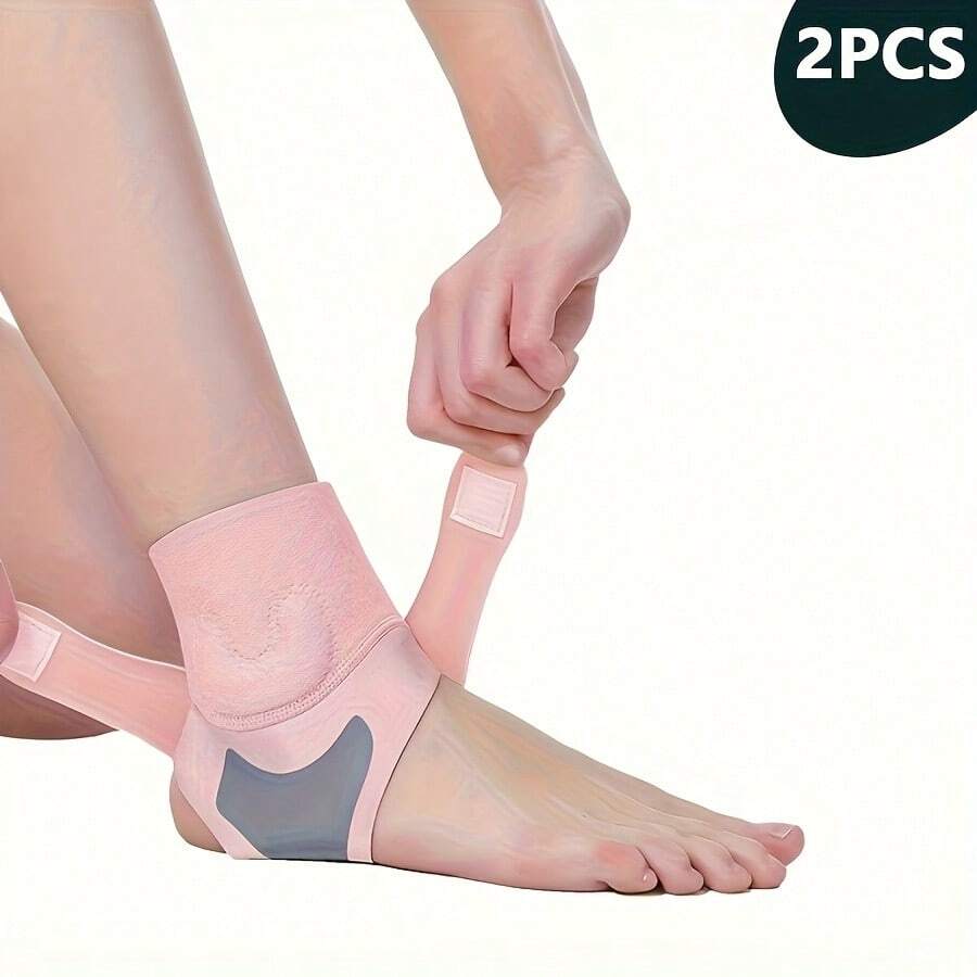 2pcs Adjustable Ankle Braces - Ultra-Breathable Neoprene With Silicone Support, Pink & Gray/Black Options - Perfect For Sports, Running, Fitness - Injury Prevention Gear| Fit| Flexible Design, Flexible Ankle Brace| Secure Fit Brace| Silicone Enhanced Brace - 2 件灰色 - 查看 1