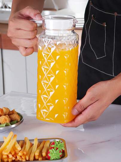 1pc Cold Water Pitcher, Multi-Functional, Resistant To Both Cold And Heat, Pours Smoothly And Safely, Sturdy , Suitable For Juice, Milk Tea, Herbal Tea, Etc., Ideal For Use In The Kitchen, Dining Room, Living Room, Bedroom, And Other Settings.