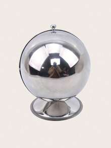 1pc Stainless Steel Sphere Shaped Airtight Spice Jar With Flip Lid, Kitchen Sugar Canister, Double-Sided Seasoning Bottle, Ideal For Storing Sugar And Candies, Kitchen Accessory, Candy Jar - Silver - View 9