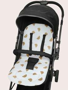 1pc Cartoon Pattern Baby Stroller Seat Cushion, Skin-Friendly Soft Durable Non-Deformable, Suitable For All Seasons Without Sweating, Removable Washable Anti-Slip, Multiple Patterns Available, Fits Various Baby Stroller Models