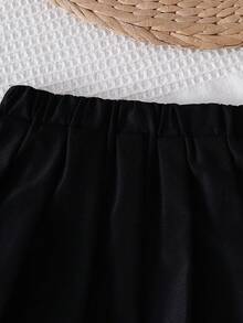 2pcs Baby Girls' Set, Light Gray Knit Top With Bow Accent Paired With Matching Mesh Skirt, Sweet, Cute, Retro Style, Autumn/Winter - Grey - View 7