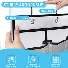 Over-The-Door Shoe Rack, Shoe Rack With 24 Mesh Pockets For Hanging On The Door, Large Hanging Shoe Rack For Up To 40 Lbs, Closet Shoe Rack Behind The Door, Durable Hanging Storage Bag For Shoes - trắng - Xem 4