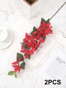 1/2支仿真三角梅，30.7英寸丝绸花枝，仿真花藤，适用于婚礼装饰、DIY插花、花瓶装饰、室内/室外点缀、节日派对装饰、家居客厅装饰、春季装饰 - 彩色 - 查看 16